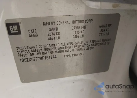 2009 Saturn Aura Xr from USA, damaged, VIN 1G8ZX57779F161744